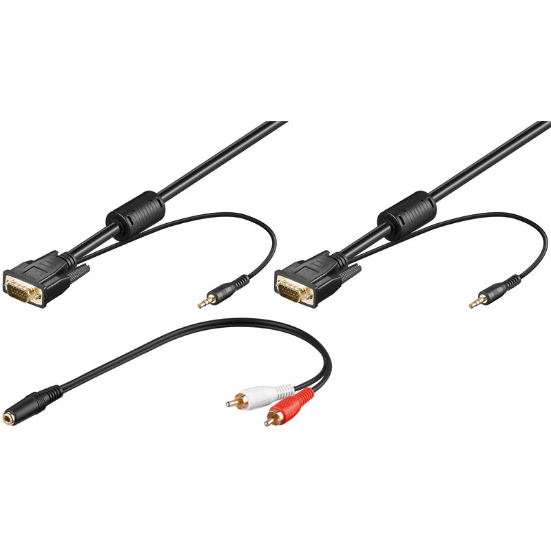 Cable VGA con Audio Jack Stereo 3,5mm  5m