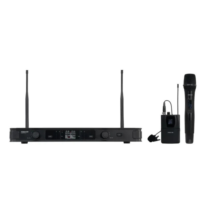 2 Microfonos Inalambricos Mano Petaca UHF FONESTAR SONAIR-PRO-2MP