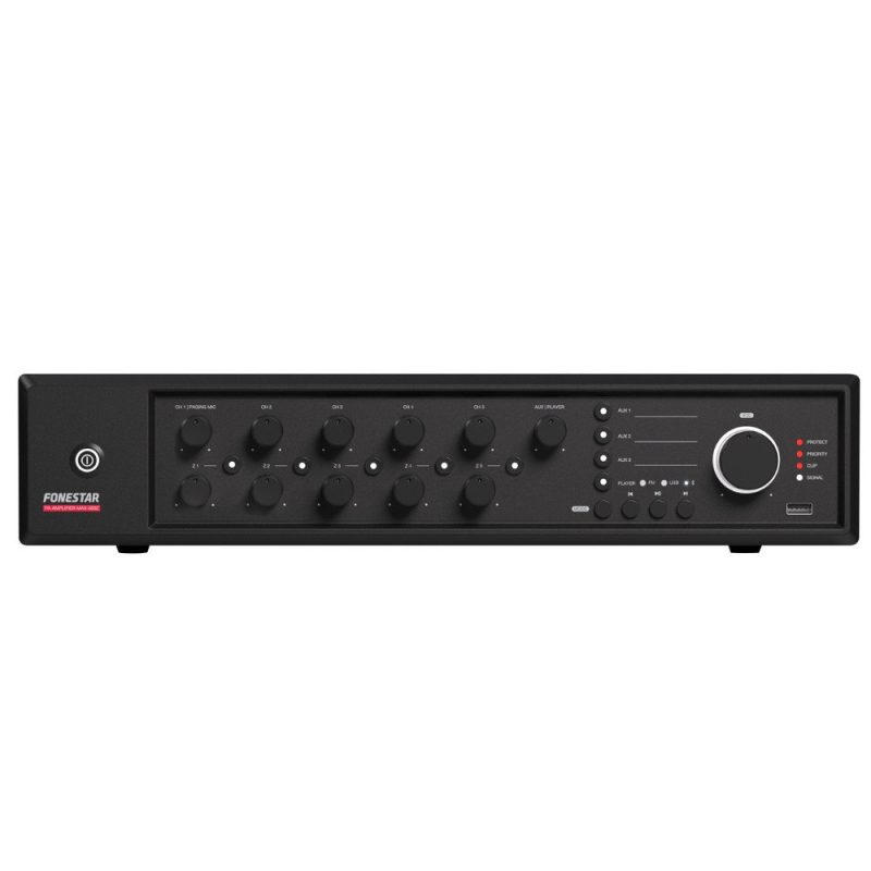 Amplificador PA 600Wrms 5Zonas USB/FM MAX-600Z FONESTAR
