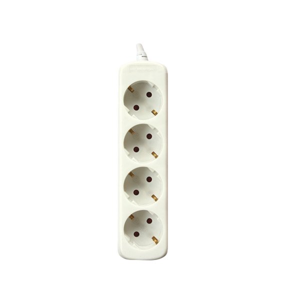 Base Multiple 4 Enchufes Schuko Cable 1,5m IP44 BLANCO