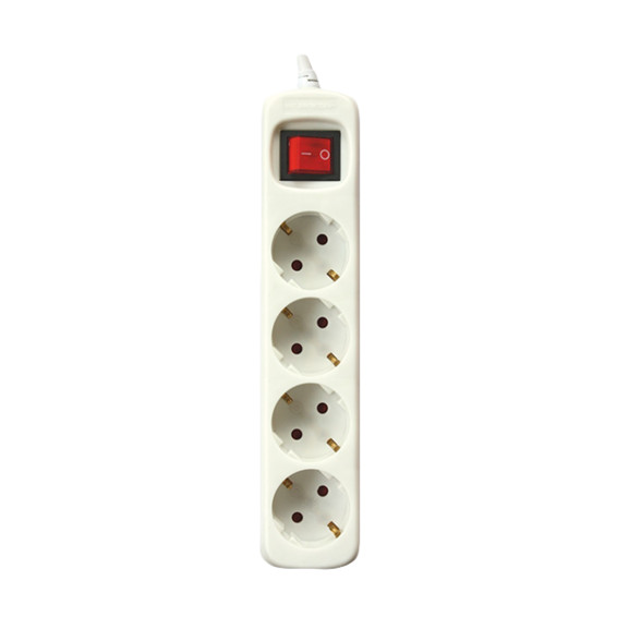 Base Multiple 4 Enchufes Interruptor y Cable 1,5m BLANCO