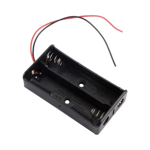Portapilas 18650 con cables de 150mm para 2 pilas