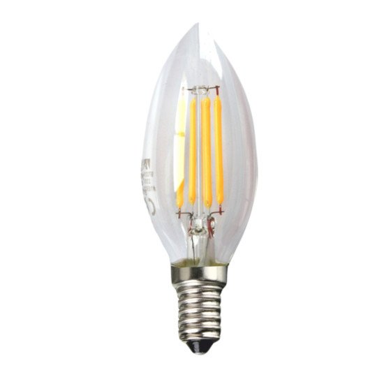 Bombilla LED FILAMENTO VELA E14 4W 5000K SILVER