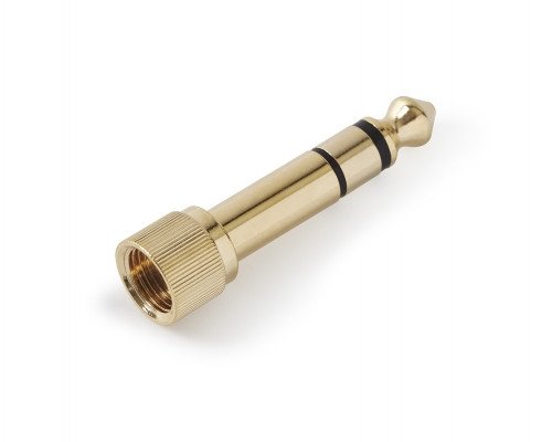 Adaptador Jack 3,5mm a Jack 6,3mm Stereo Roscado Dorado