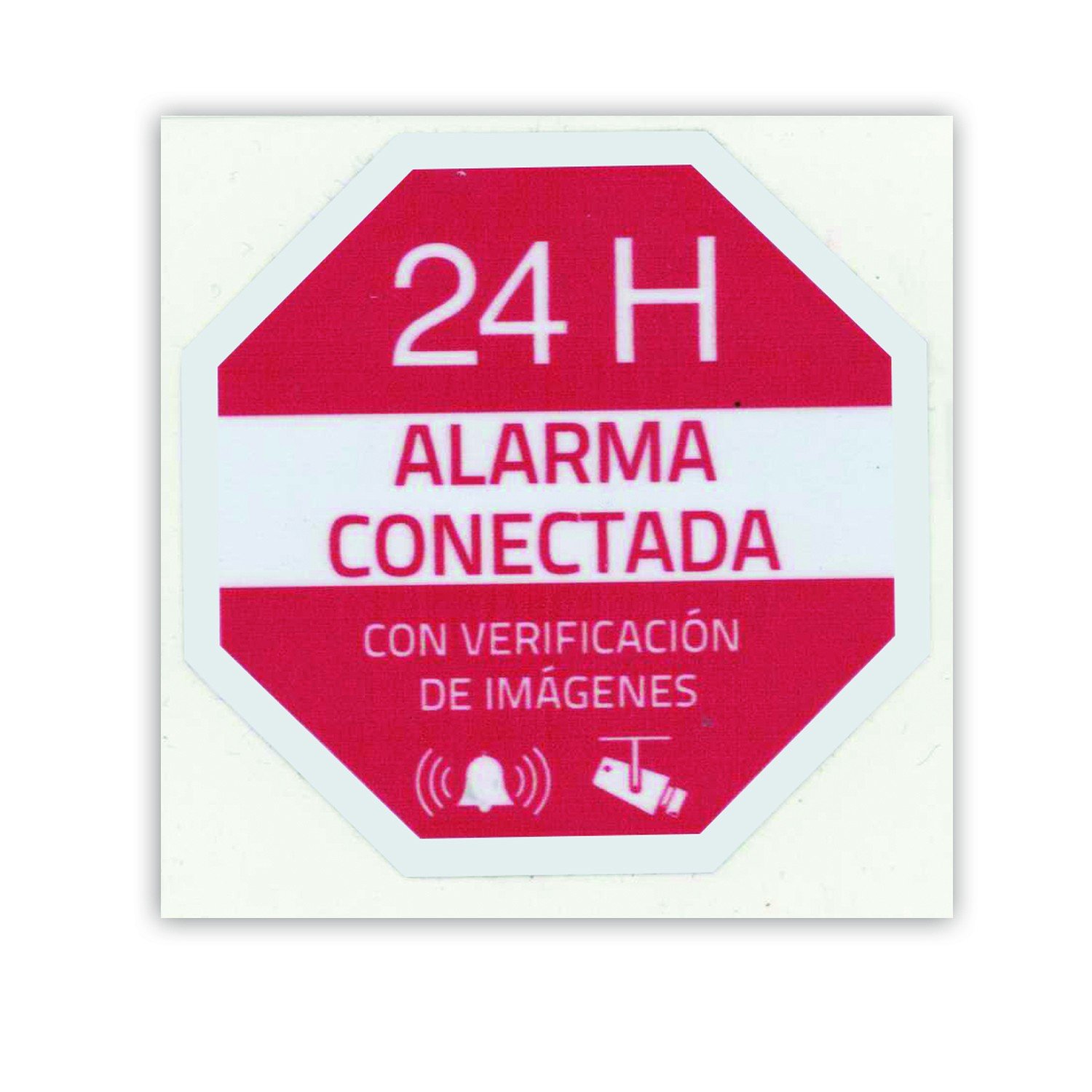 Adhesivo de vinilo serigrafiado ALARMA CONECTADA