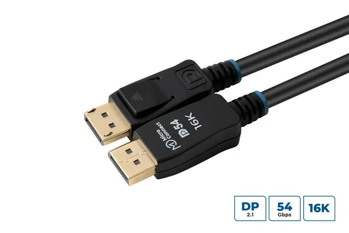 Cable DisplayPort 2.1 54Gbps Cable 3m, Black – W129290725 MicroConnect 16K DisplayPort 2.1 54Gbps Cable 3m
