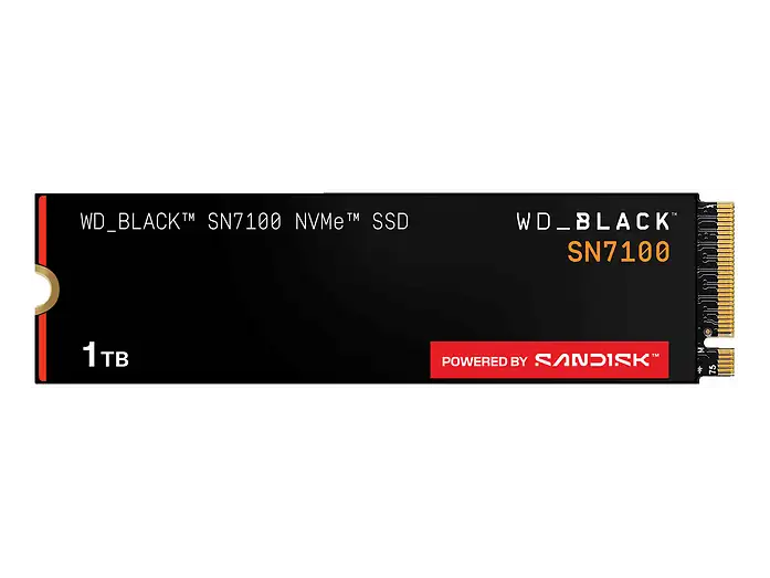 Disco M.2 Nvme 1TB WD Sn7100 Black Pcie 4.0 Read 7250mb/s Write 6900mb/s WDS100T4X0E