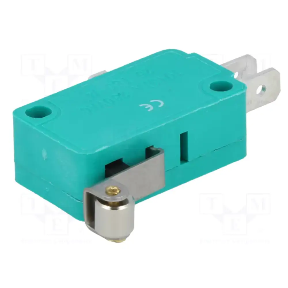 Microinterruptor Palanca 12mm+Rueda 10A/250Vac