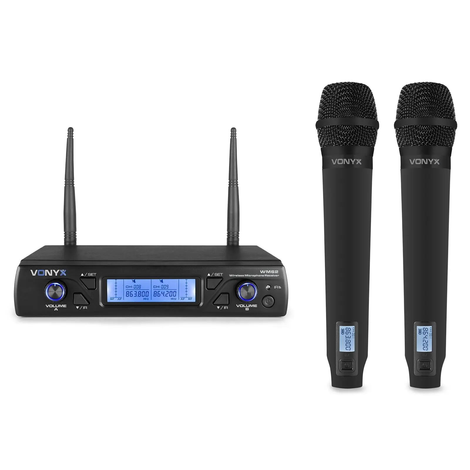 2 Microfonos Inalambricos Mano WM62 VONYX