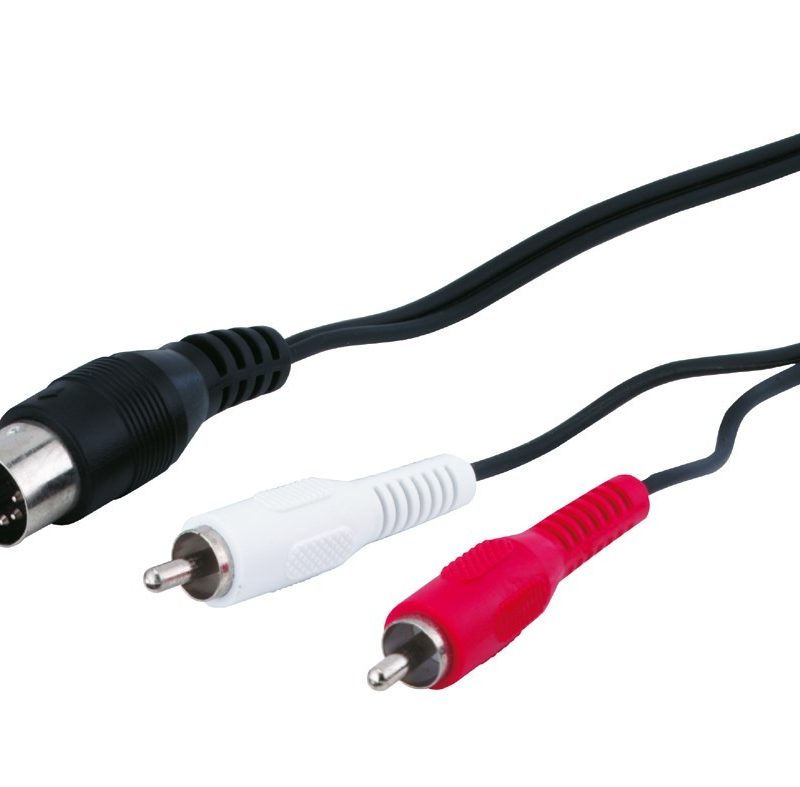Cable Din 5 pin Macho a 2 RCA machos 1,5m