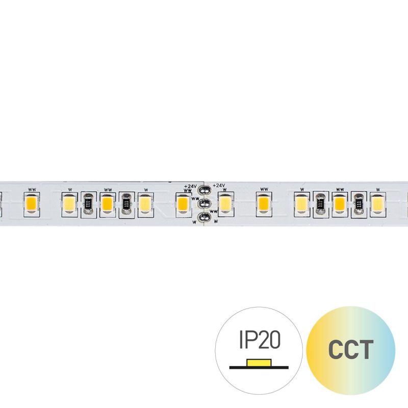 Tira LED CCT 2700K-6000K 24V 16W/m 120LED/m IP20 5m
