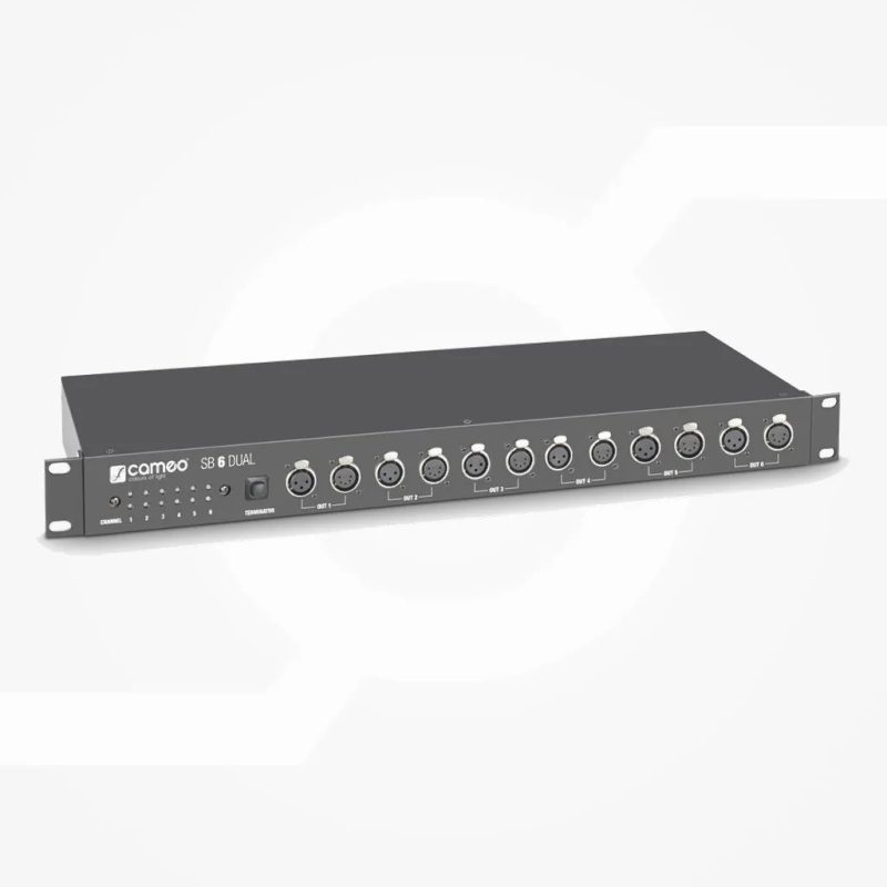 Distribuidor DMX de 6 canales (3 pines e 5 pines)