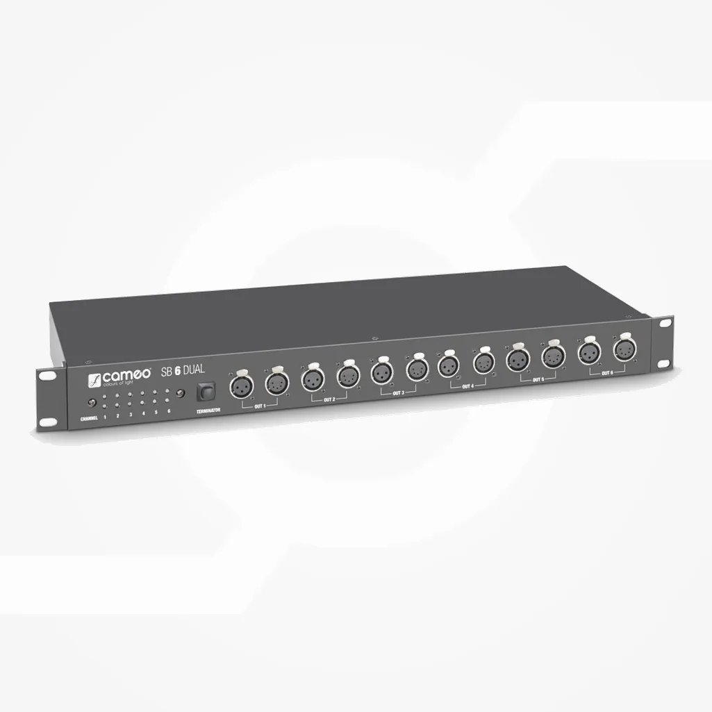 Distribuidor DMX de 6 canales (3 pines e 5 pines)