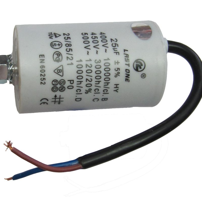 Condensador Motor 14uF 450Vac 40x70mm CABLES + torno M8