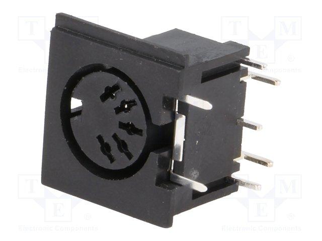 Conector DIN Hembra 5pin 180Âº para Cto/impreso