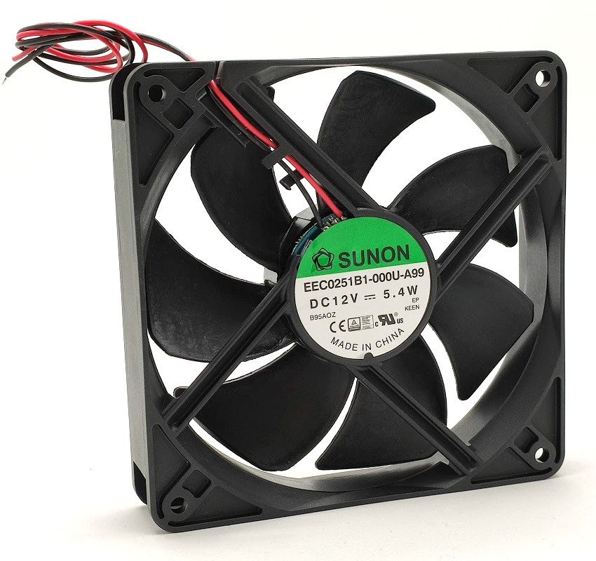 Ventilador 12Vdc 120x120x25mm 5,3W 2 Cables BOLAS