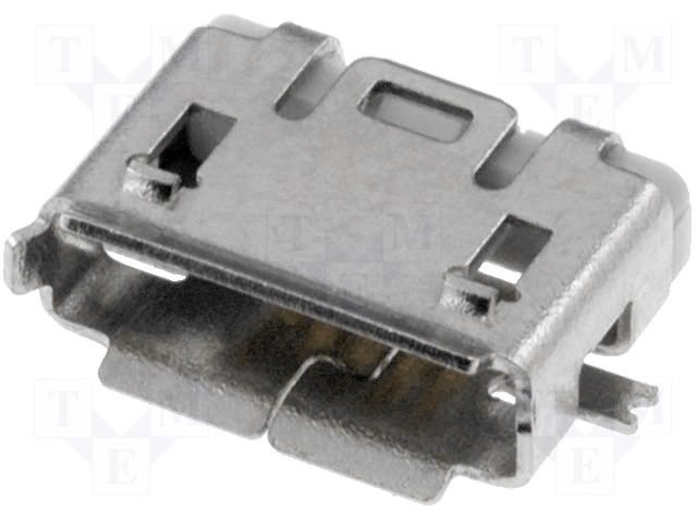 Conector MicroUSB AB Hembra 5pin raster 0,65mm  SMD