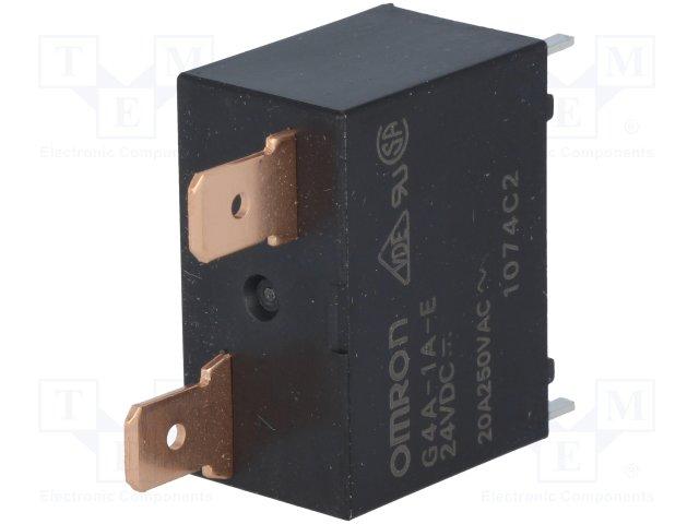 Relé 24VDC 1Cto  20A/250VCC  SPST-NO
