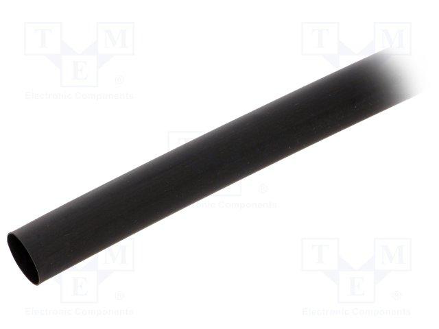 Tubo termorretractil 9,5mm NEGRO longitud 1m