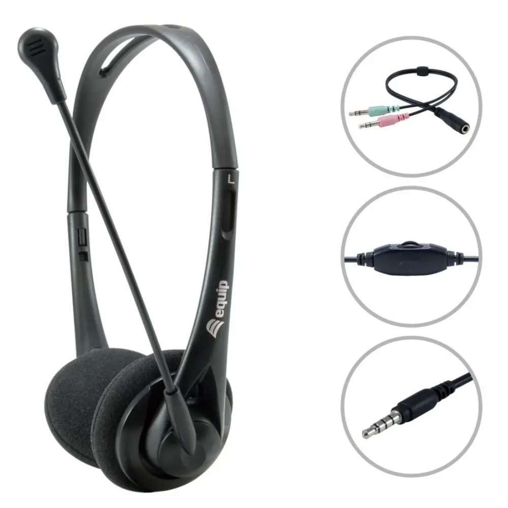 Auriculares Diadema con Microfono Jacks 3,5mm 4C
