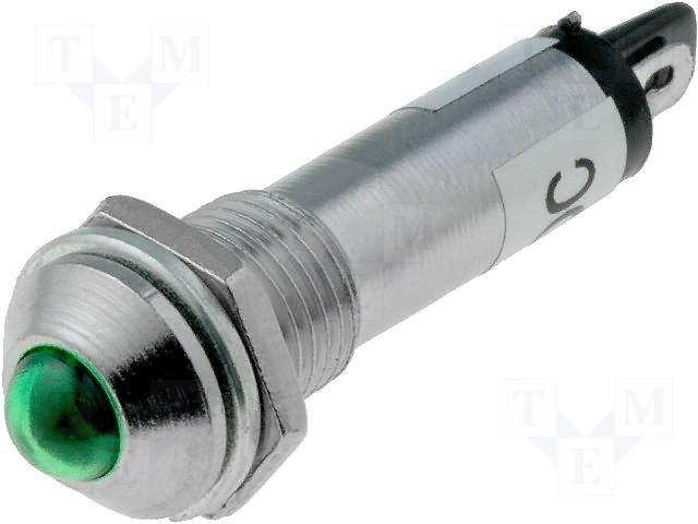 Piloto LED 12Vdc Luz VERDE para panel