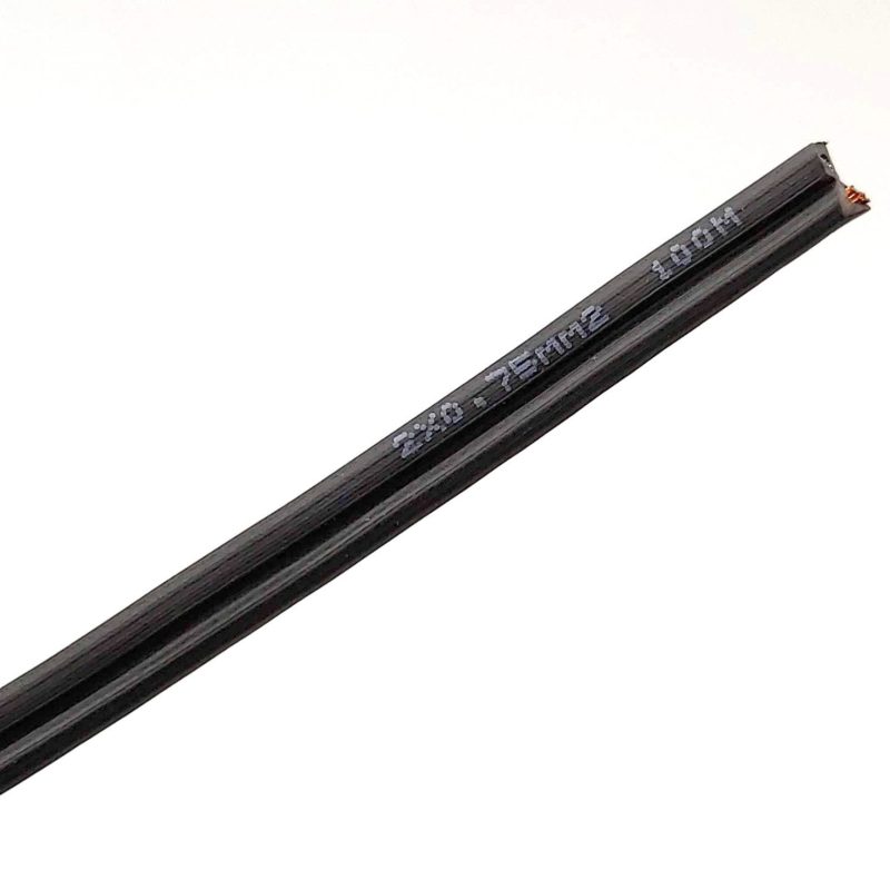 Cable Paralelo 2×0,75mm CCA NEGRO (100m)