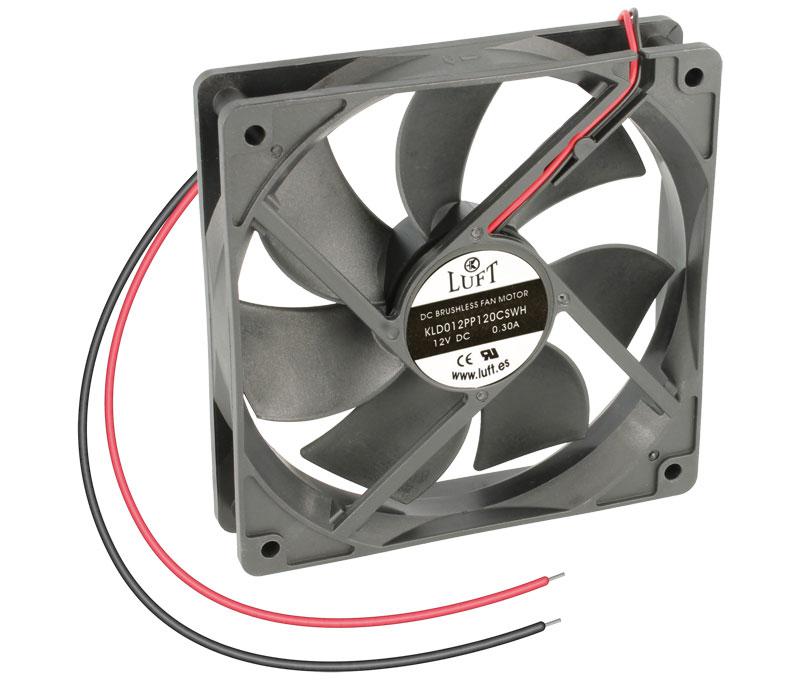 Ventilador 12Vdc 120x120x25mm 3,6W 2 Cables Friccion