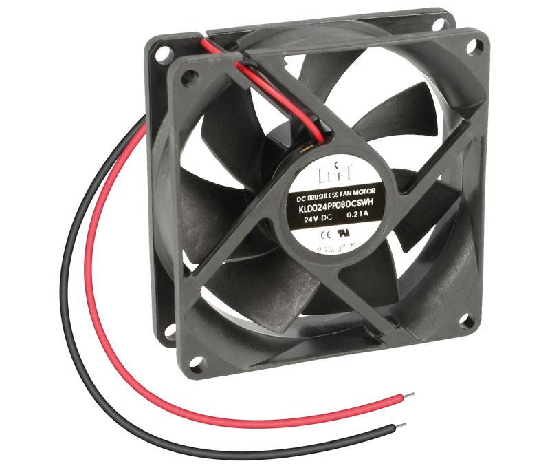 Ventilador 24Vdc 80x80x25mm 2,4W 2 Cables Friccion