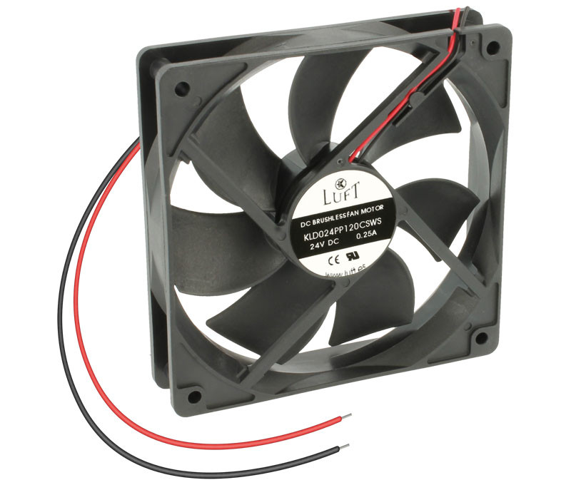 Ventilador 24Vdc 120x120x25mm 6W 2 Cables Friccion