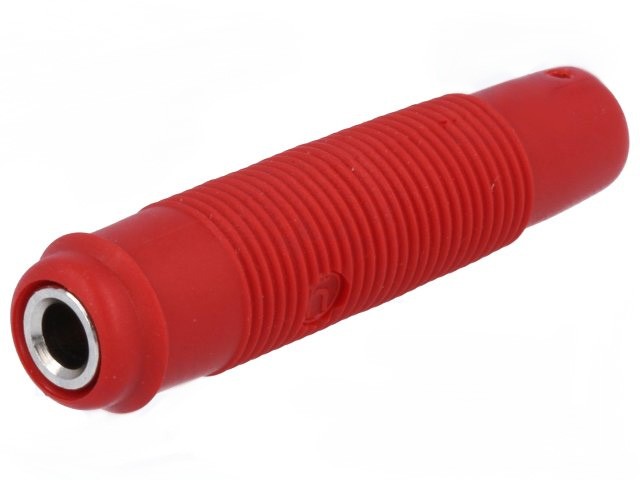 Banana Hembra Aerea 4mm 16A/60Vdc color ROJO