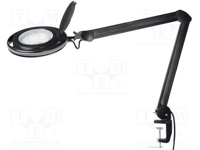 Lupa Flexo Luz LED 60Leds Fijacion Mesa NEGRO (5 diotrias)