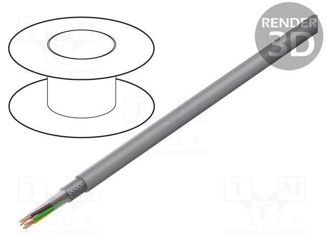 Manguera Informatica 6x1mm+malla GRIS Rollo 50m
