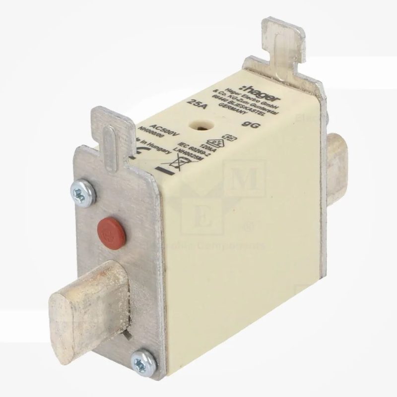 Fusible de cartucho industrial 25A 500VAC gG NH000