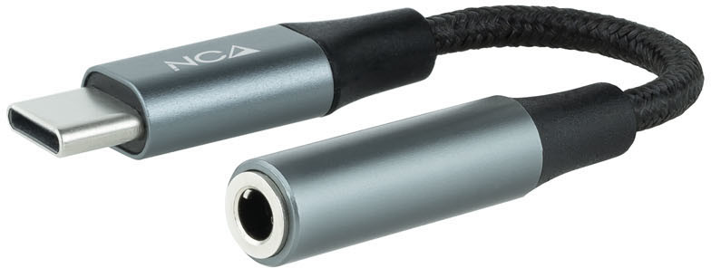 Adaptador USB-C a JACK 3.5 GRIS/NEGRO NANOCABLE