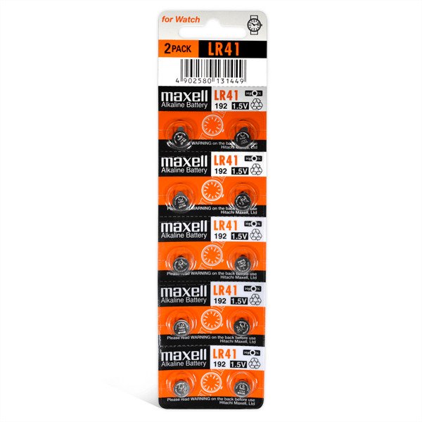 Pila LR41 MAXELL Boton Alcalina 1,5V 50mAh AG3, LR736, V392 (precio de 10 pilas)
