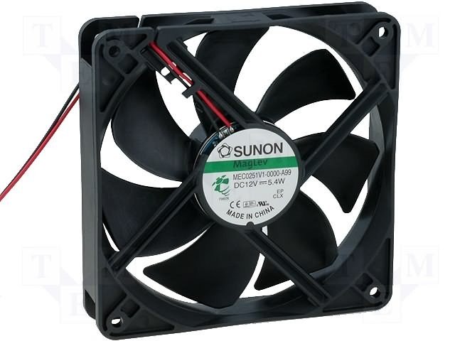 Ventilador 12Vdc 120x120x25mm 5,4W 2 Cables VAPO