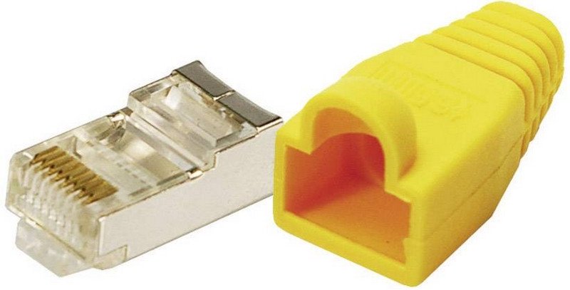 Conector RJ45 FTP Cat5e con funda AMARILLA