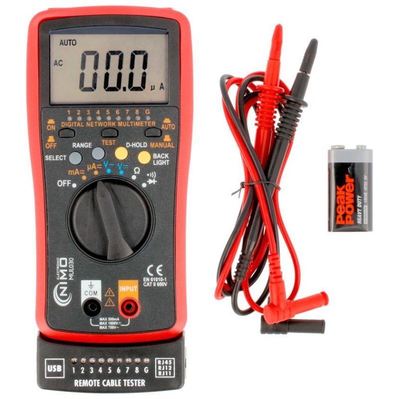 Tester Redes y Multimetro Comprobador USB A/B