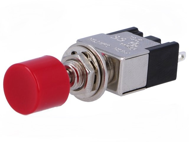 Pulsador 1posicion 1Cto 3A/250Vac pulsador ROJO ON (ON)