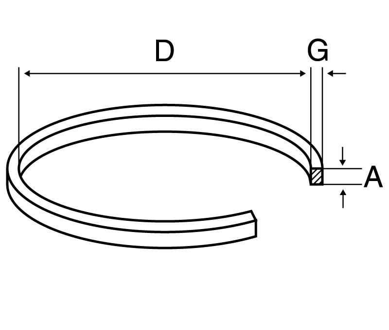 Correa Cuadrada 75x1x1mm