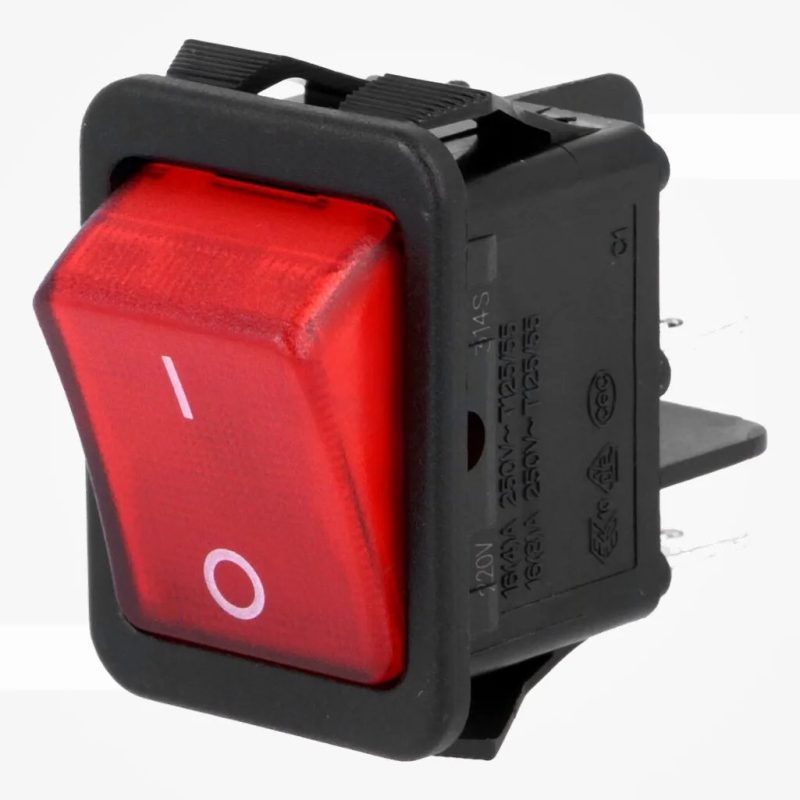 Interruptor Basculante Bipolar OFF-ON Luminoso ROJO 16A