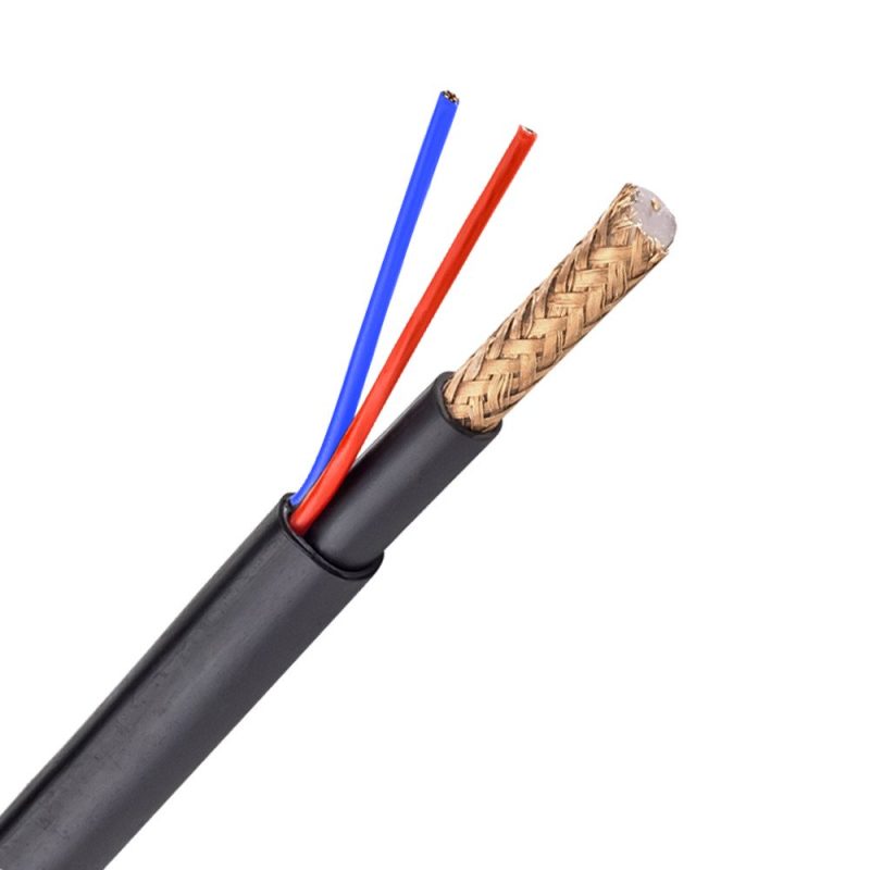 Cable MicroRG59 + 2×0,75mm NEGRO (300m)