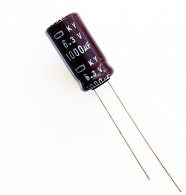 Condensador Electrolitico 1000uF 6,3Vdc 105ÂºC 10X12,5mm Radial