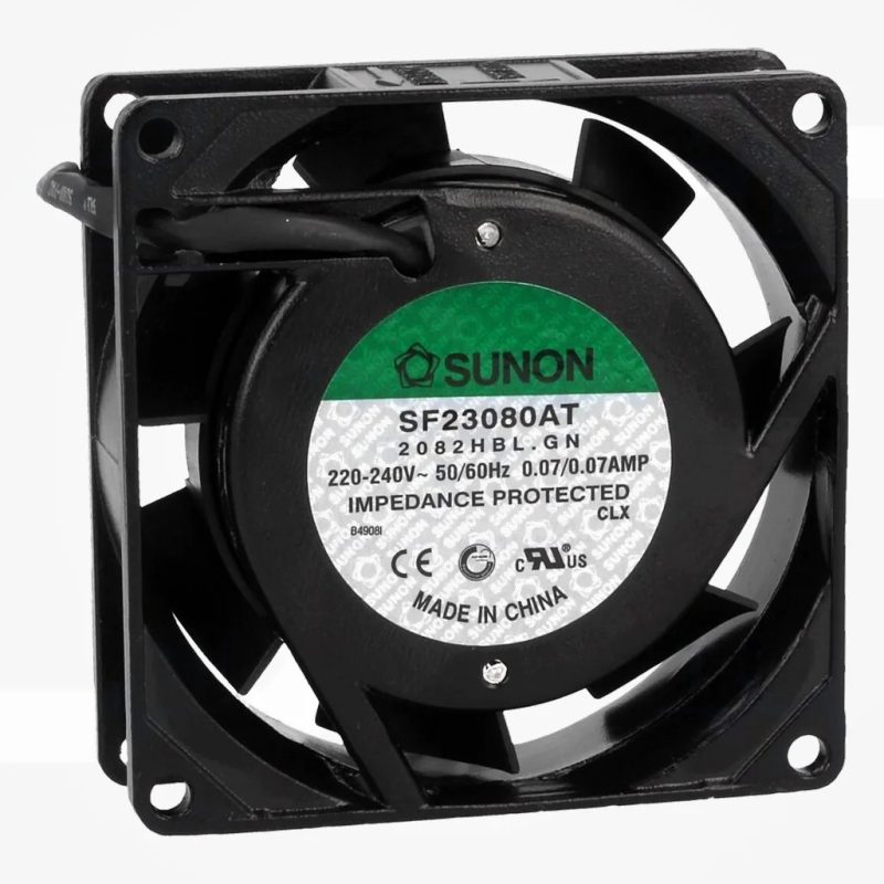 Ventilador AC axiales 230VAC 80x80x25mm 30,6m3/h(Â±5%) 30dBA