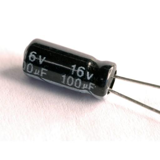 100uF 16Vdc 105ÂºC Condensador Electrolitico 5x11mm Radial