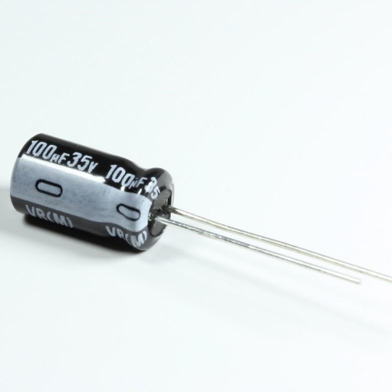 Condensador Electrolitico 100uF 35Vdc 105ÂºC 6,3x12mm Radial