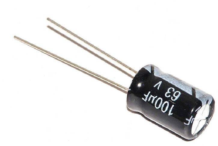 Condensador Electrolitico 100uF 63Vdc 105ÂºC 8x12mm Radial