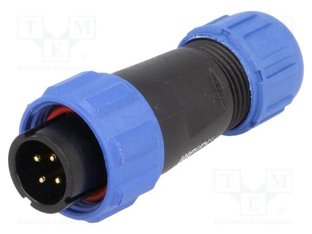 Conector Macho 4 pines IP68 Redondo con Rosca Interior AEREO