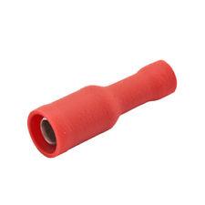 Terminal Cilindrico Hembra 4mm Aislado ROJO Cables 0,5 a 1,5mm