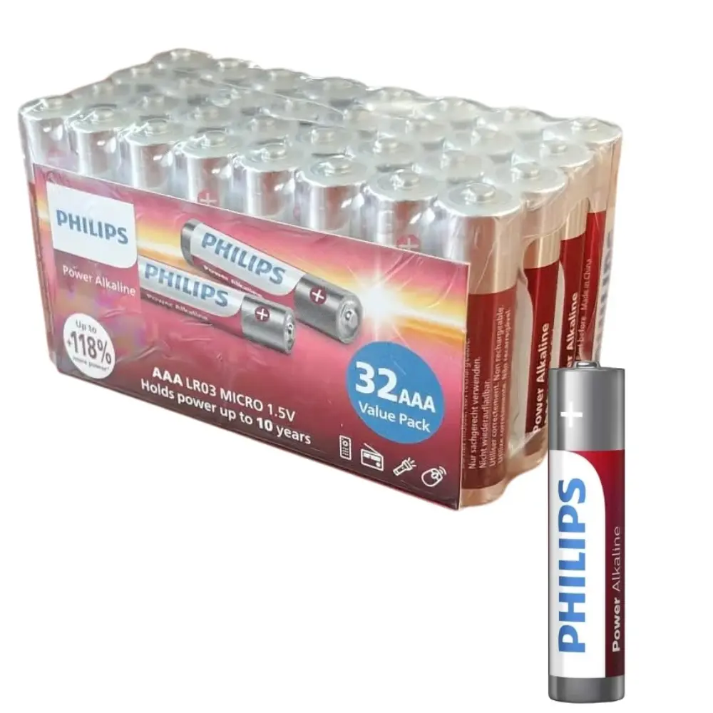 PILA AAA/LR03 Alcalina 1,5V PHILIPS Power (32 uds.)